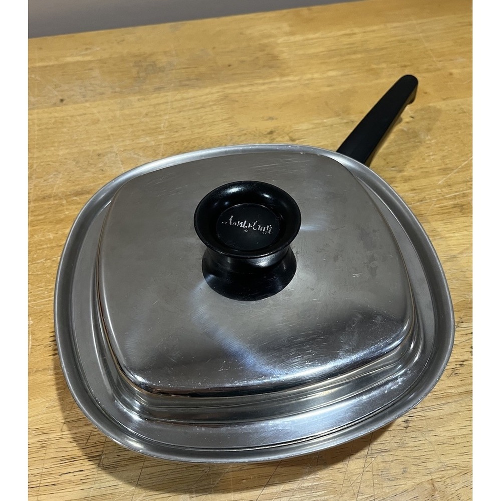 VTG‎ Aristo-Craft Square Stainless Steel 10 1/2" Frying Pan Skillet with Lid